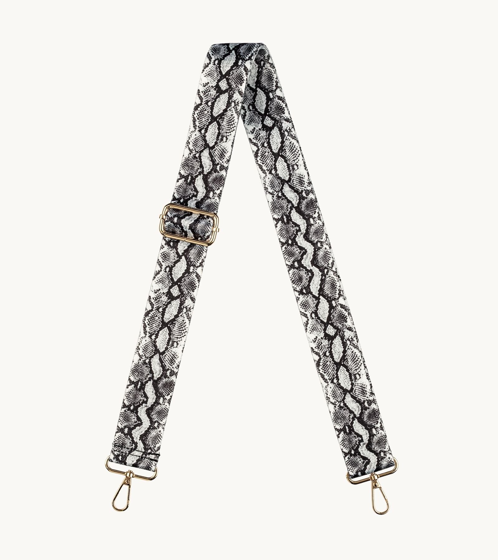 Crossbody popruh na mobil Strappy Wild Black Python s čierno-bielym vzorom hada.