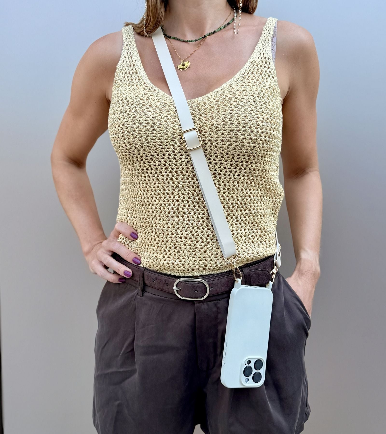 Strappy Leather – Ivory Beige