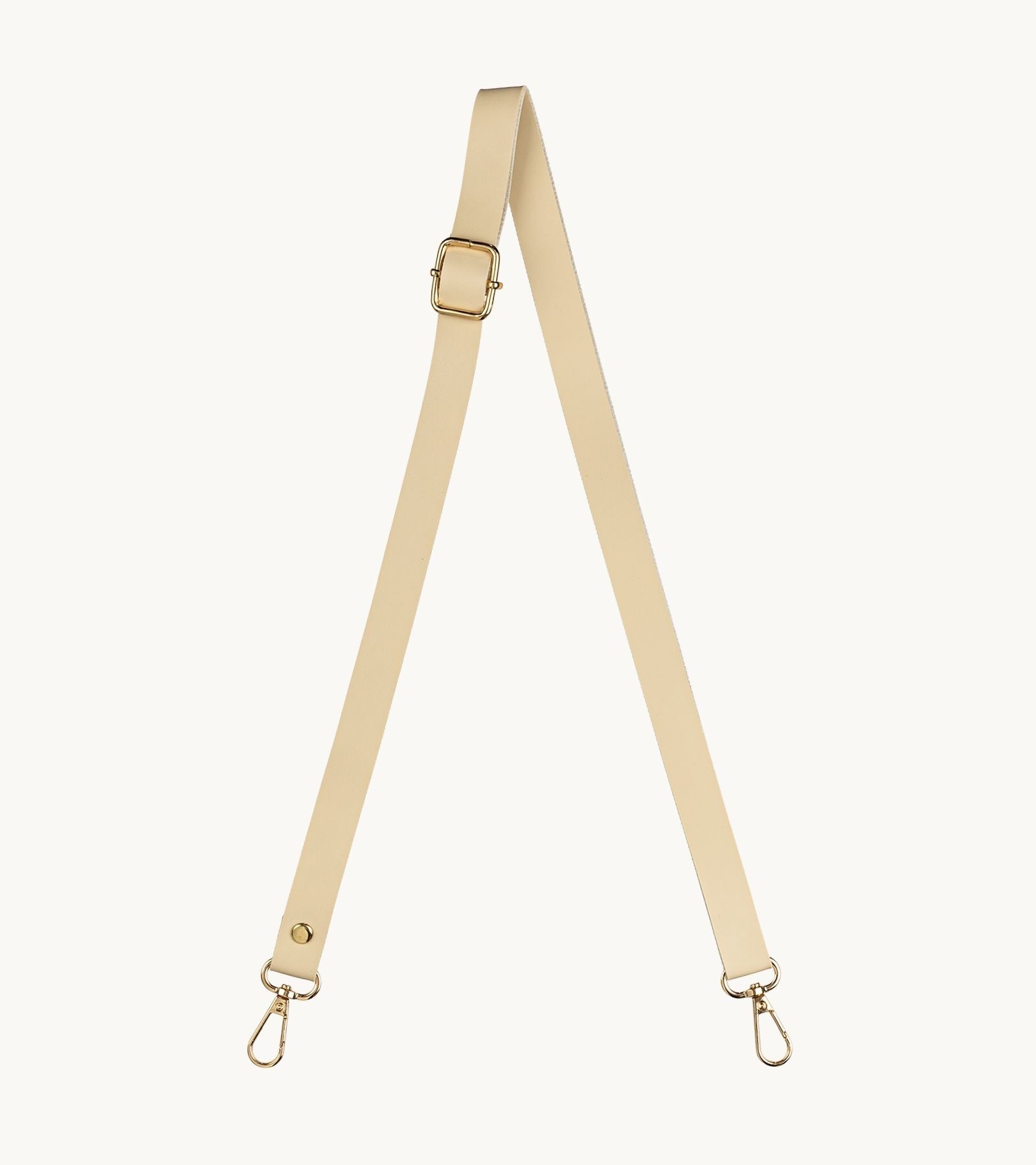 Kožený crossbody popruh na mobil Strappy Leather Ivory Beige v svetlej béžovej farbe